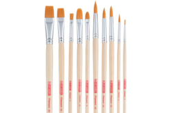 Pinceaux polyester, manche long - 10 pièces - Pinceaux et brosses pour peinture acrylique - 10doigts.fr - 2