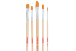 Pinceaux polyester, manche long - 5 pièces - Pinceaux et brosses pour peinture acrylique - 10doigts.fr - 2