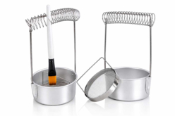 Pincelier / nettoyeur de pinceaux métallique - Palettes & accessoires - 10doigts.fr