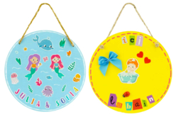 Plaque de porte ronde en bois à suspendre - Plaque de porte - 10doigts.fr - 2