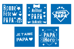 Pochoirs "Papa" - 5 pochoirs - Pochoirs – 10doigts.fr