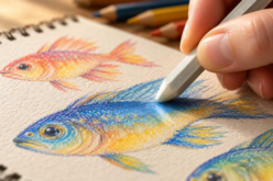poisson coloriage brillant - Accessoires de dessin Beaux-Arts - 10doigts.fr