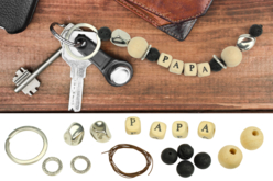 Porte-clés "Papa" en perles de lave - Kit pour 1 porte-clés - Porte-clés – 10doigts.fr