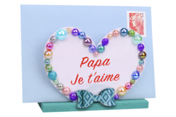 Porte-courrier coeur en bois - Pour le bureau de Papa – 10doigts.fr