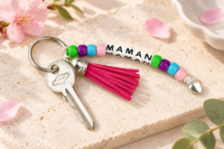 Portes clés MAMAN - Kit de 6 porte-clés - Bijoux et porte-clés à fabriquer pour la fête des Mères - 10doigts.fr