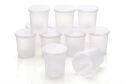 Pots gradués 30 ml plastique avec couvercles - Palettes et rangements - 10doigts.fr