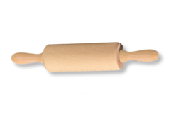 Rouleau en bois avec poignées Longueur : 14cm - Diamètre : 2,5cm
