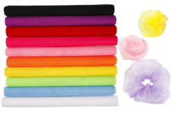 Tissus tulle, couleurs assorties - 10 rouleaux - Tulle – 10doigts.fr