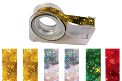 Rubans adhésifs - 6 rouleaux holographiques + dévidoir - Adhésifs colorés et Masking tape – 10doigts.fr