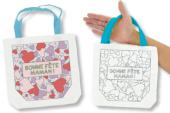 Sacs à colorier "Bonne Fête Maman" - 6 sacs - Supports tissus – 10doigts.fr - 2