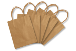 Sacs en papier kraft naturel - Lot de 6 - Papiers cadeaux et sacs – 10doigts.fr