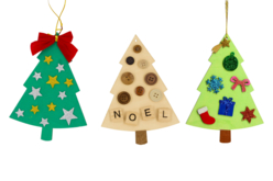 Sapins en bois à décorer - Lot de 6 - Objets en bois Noël – 10doigts.fr - 2