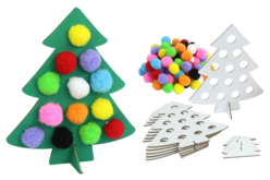 Sapins à pomponner - 6 pièces - Kits bricolages créatifs de Noël – 10doigts.fr