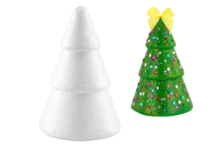 Sapin en polystyrène 20 cm  - Formes de fêtes - Polystyrène - 10doigts.fr