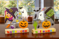 Scène d'Halloween avec stickers - Cadres photos en bois - 10doigts.fr