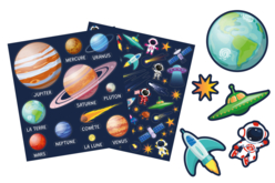 Scène système solaire + gommettes - Kits clés en main - 10doigts.fr - 2