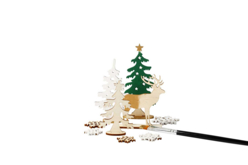 Scenette de Noël en bois à monter - 4 éléments - Déco en bois brut – 10doigts.fr - 2