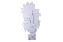 Sculptures Visages 3D en carton - 6 pièces - Décors en carton – 10doigts.fr