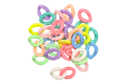 Set de 36 perles chainons pastel  - Perles Acrylique - 10doigts.fr