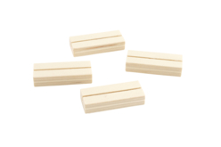 Set de 4 marque place (ou porte photo) en bois avec fente  - Cadres photos en bois - 10doigts.fr