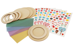 Set de 4 photophores en bois et papier calque - Kits fête des parents - 10doigts.fr