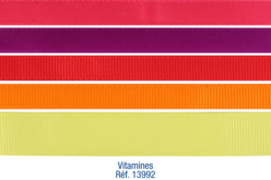 Set de 5 rubans Vitamines, couleurs assorties