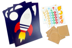 Cartes fusée + message caché - 6 cartes - Kits carteries – 10doigts.fr - 2