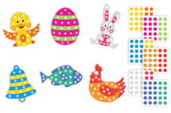 Kit formes de Pâques + gommettes - 6 formes - Formes de Pâques à décorer – 10doigts.fr - 2