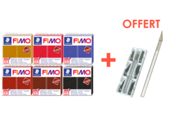 Fimo : Kit 6 pains effet cuir + 1 cutter OFFERT - Les kits Fimo – 10doigts.fr