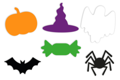 Pack formes d'Halloween en carte colorée - 60 pièces - Décorations d'Halloween – 10doigts.fr