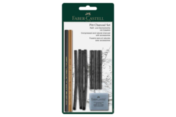 Set de fusains Pitt Charcoal - 10 pièces - Crayons graphite et mines pour le dessin - 10doigts.fr