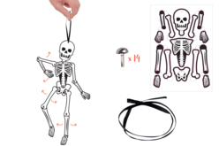 Mobile squelette articulé - Décorations d'Halloween – 10doigts.fr