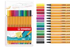 Stabilo Point 88 (pointe fine) - 15 couleurs assorties