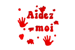Stickers gel vitrostatiques "aidez moi" - Décorations d'Halloween – 10doigts.fr