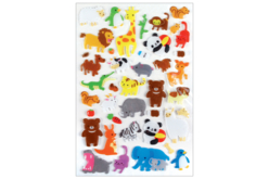 Stickers animaux 3D - 34 stickers - Décorations Animaux – 10doigts.fr