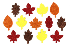 Stickers feuilles en caoutchouc pailleté - 200 feuilles - Formes en Mousse autocollante – 10doigts.fr