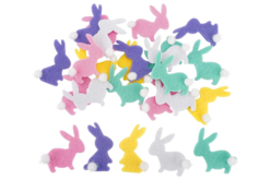 Stickers lapins en feutrine adhésive - 24 lapins