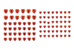Strass adhésifs cœurs rouges - 84 strass - Strass adhésifs – 10doigts.fr