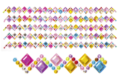 Strass adhésifs "carrés multicolores" - 5 bandes - Strass autocollants – 10doigts.fr