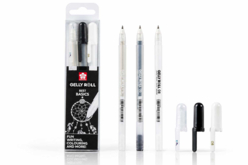 Stylos Gel Sakura Gelly Roll — Noir Blanc et Pailleté - Feutres calibrés et fineliners pour le dessin de précision - 10doigts.fr