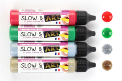 Stylos peinture 3D pailletées - 30 ml - Peinture et marqueurs à paillettes – 10doigts.fr