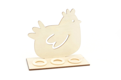 Support poule pour oeufs de Pâques, en bois - Kits créatifs Pâques – 10doigts.fr - 2