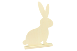 Supports lapin en bois avec socle - Animaux en bois à décorer – 10doigts.fr