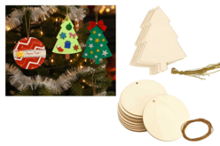 Suspensions en bois à décorer - formes au choix - Objets en bois Noël - 10doigts.fr
