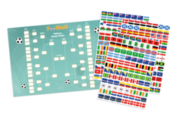 Tableau Coupe du monde + gommettes foot - Gommettes Histoires et décors - 10doigts.fr