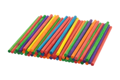 Tiges en bois couleurs assorties - 60 pièces - Bâtons et tiges en bois – 10doigts.fr