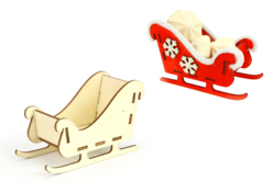 Traineau en bois à monter - 13 cm - Décorations de Noël en bois – 10doigts.fr