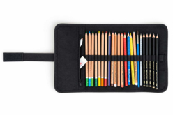 Trousse de dessin roll&go, 24 emplacements ouverte - Accessoires de dessin Beaux-Arts - 10doigts.fr