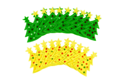 Sapins en feutrine vert / jaune - 20 stickers - Gommettes et stickers Noël – 10doigts.fr