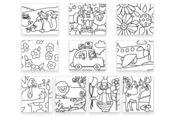 Cartes sable assorties - 10 cartes - Sable coloré : tout le matériel pour créer des tableaux en sable – 10doigts.fr